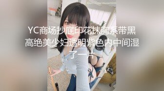 YC商场抄底印花抹胸系带黑高绝美少妇透明紫色内中间湿了一片